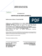 Certificado de Desplazamiento