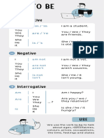 Verb To Be Grammar Infographic in White and Light Blue Simple Style