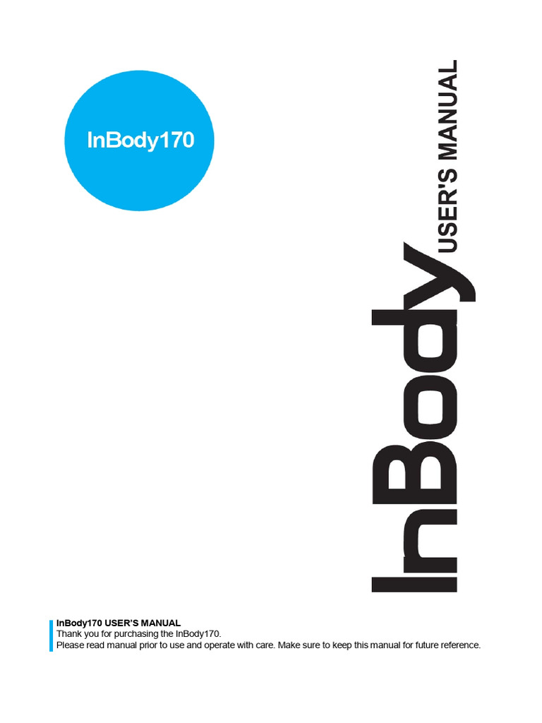 09-1.InBody170 Manual Eng | PDF | Body Mass Index | Obesity