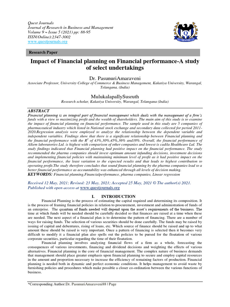 Meaning Of Financial Planning Pdf