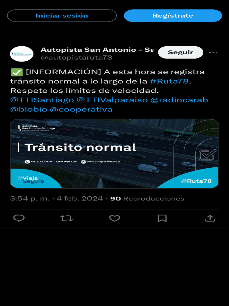 Tránsito Normal en Ruta 78 | PDF