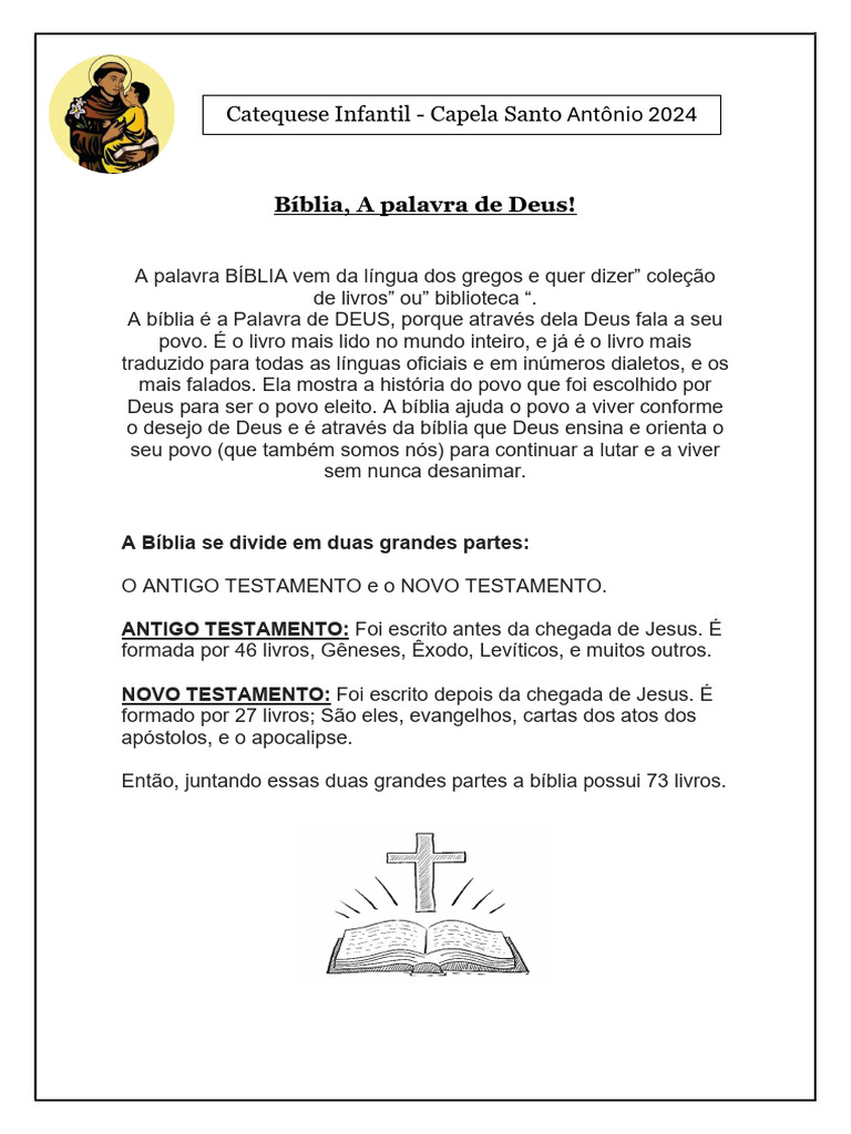 Catequese - Encontro 1 Etapa - Sobre A Bíblia | PDF | Filosofia ...