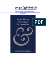 Authorship and Publishing in The Humanities Marcel Knochelmann Full Chapter