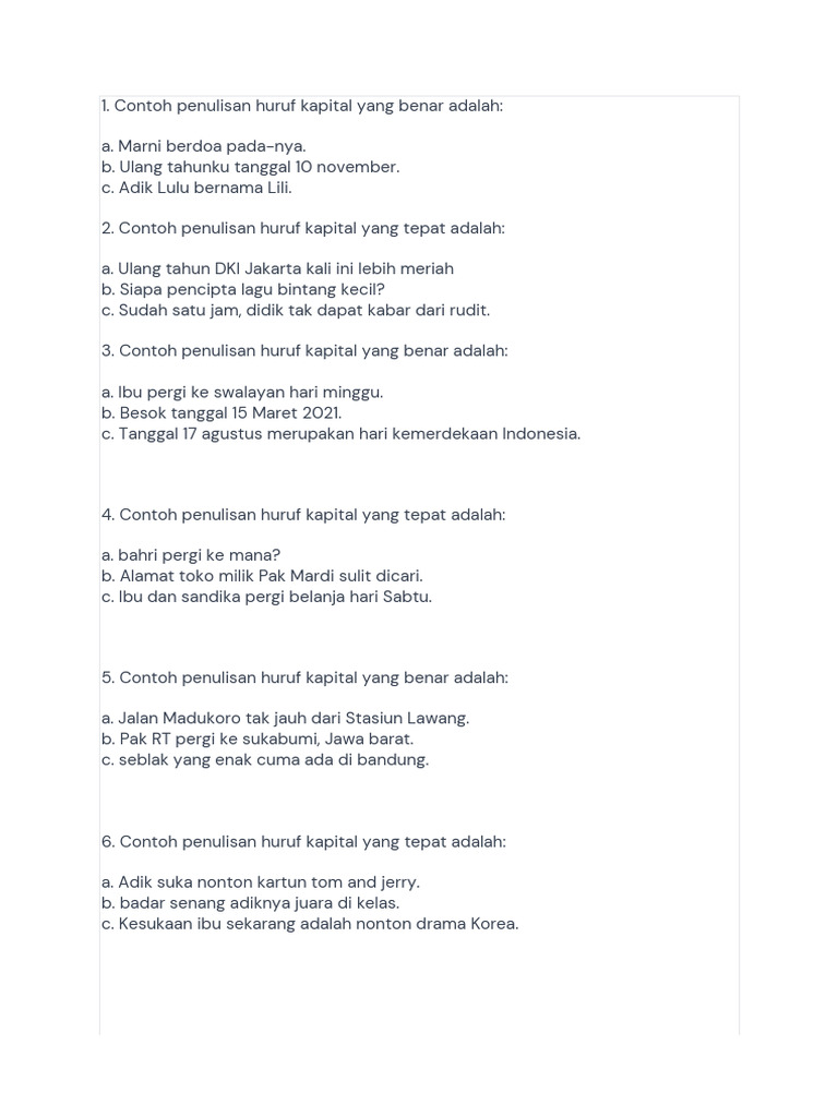 Latihan Menulis Huruf Kapital Pdf