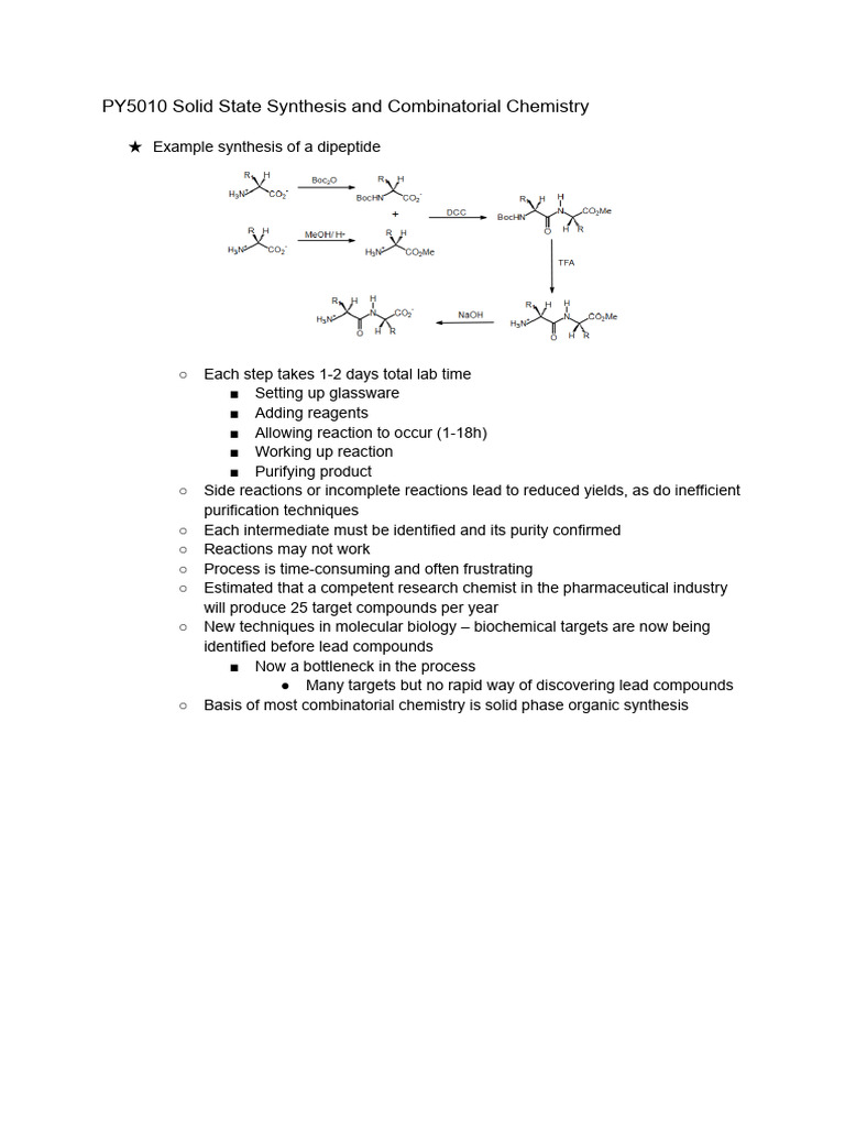 PY5010 Solid State Synthesis and Combinatorial Chemistry | PDF ...