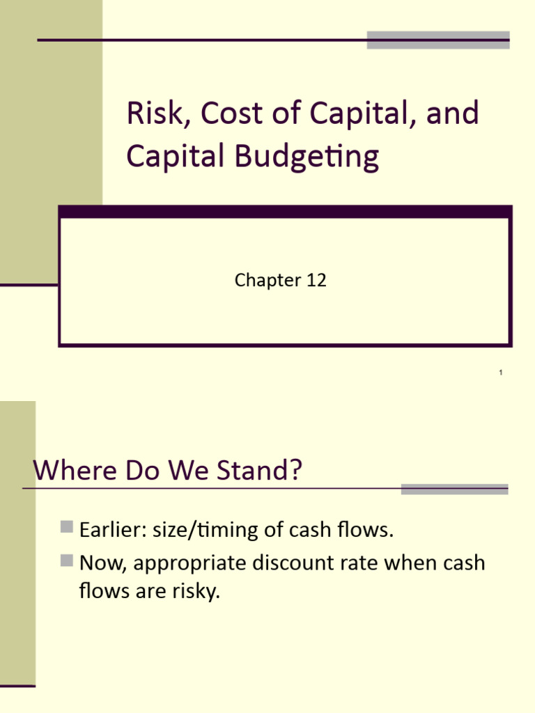 Cost of Capital in Capital Budgeting | PDF | Cost Of Capital | Beta ...