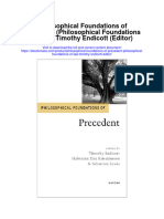 Philosophical Foundations of Precedent Philosophical Foundations of Law Timothy Endicott Editor All Chapter