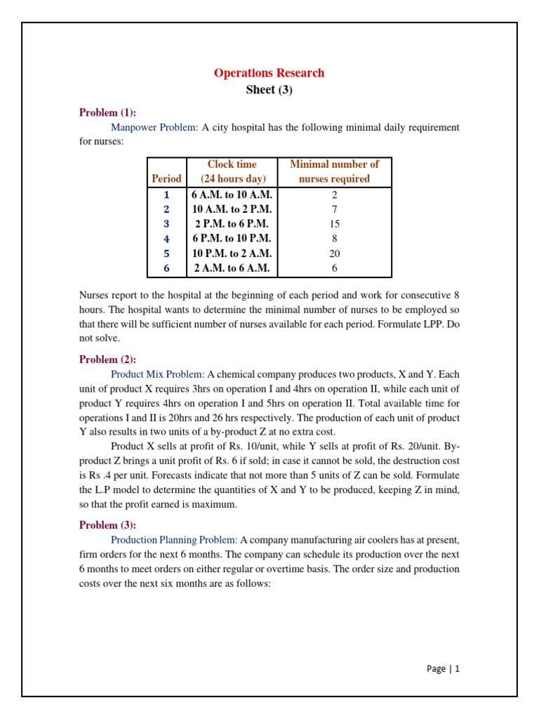 Operations Research: LPP Formulations | PDF | Profit (Economics ...