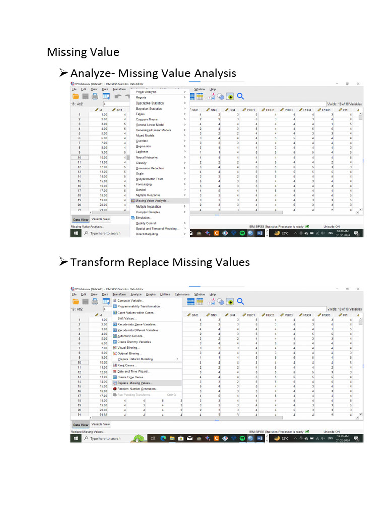 Missing Value and Reliability Analysis | PDF