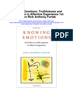 Knowing Emotions Truthfulness and Recognition in Affective Experience 1St Edition Rick Anthony Furtak Full Chapter