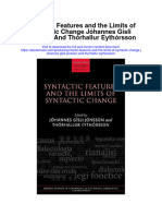 Syntactic Features and The Limits of Syntactic Change Johannes Gisli Jonsson and Thorhallur Eythorsson Full Chapter