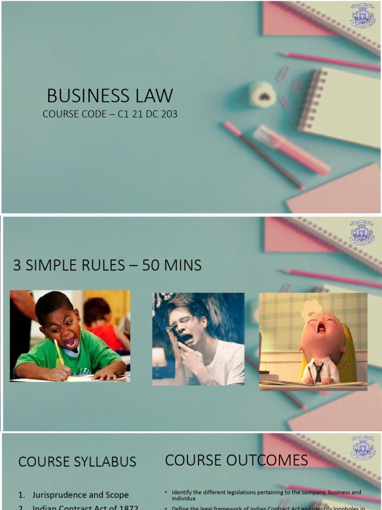 Business Law: Course Code - C1 21 DC 203 | PDF | Common Law | Lawsuit