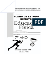 7º Ano Plano de Estudo Remoto Educação Física Setembro