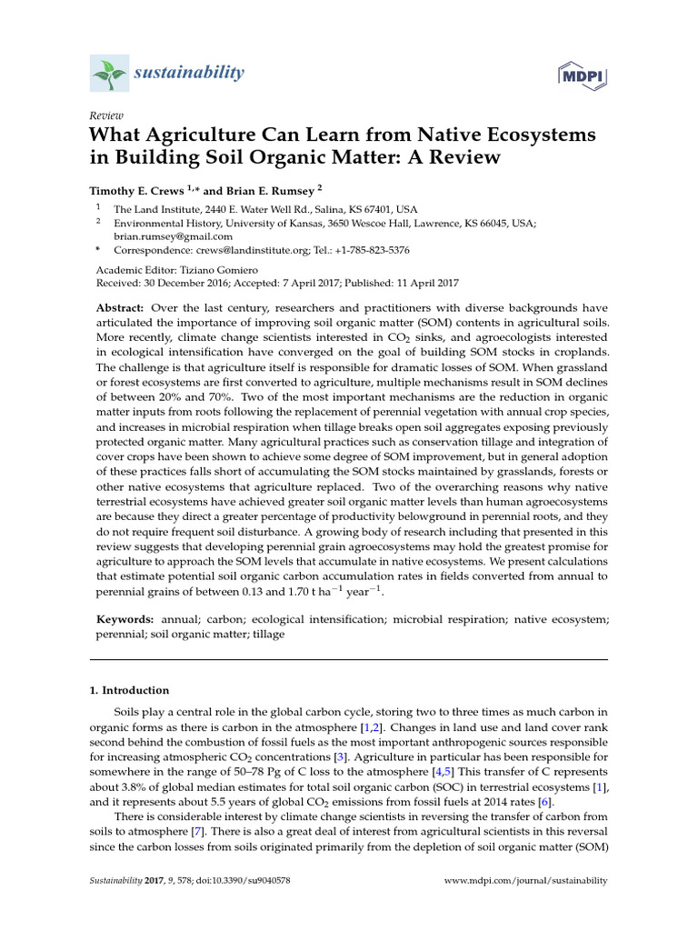 Agriculture's Lessons from Native Ecosystems | PDF | Crop Rotation | Soil