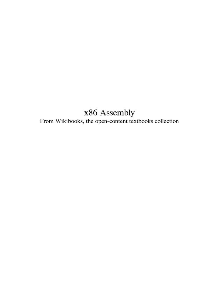 X86 Assembly Language Pdf | X86 Assembly Language Reference Manual – EMWGH