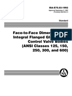 ISA S75 03 1992 Face To Face Dimensions