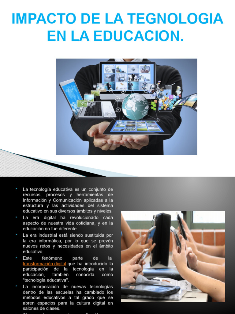 IMPACTO DE LA TEGNOLOGIA EN LA EDUCACION yaki | PDF | Tecnologia ...