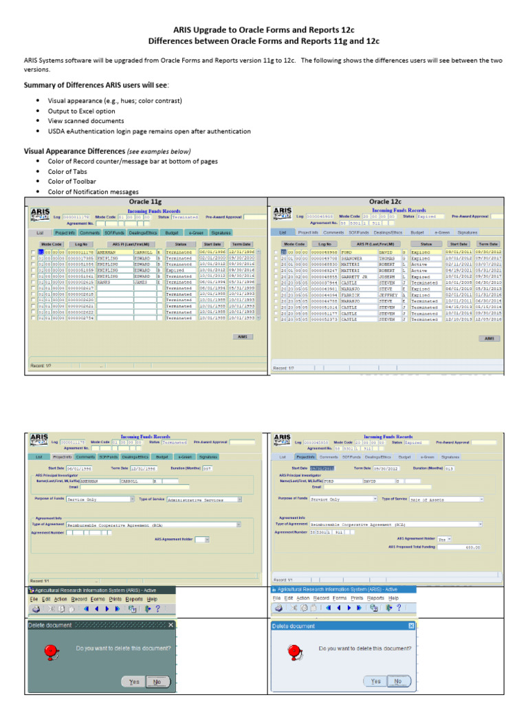 Aris upgrade differences between 11g and 12c pdf