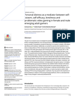 Personal Distress As A Mediator Between Self-Esteem, Self-Efficacy, Loneliness and Problematic Video Gaming in Female and Male Emerging Adult Gamers