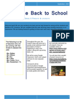 2023 School Year Newsletter September Grade 6