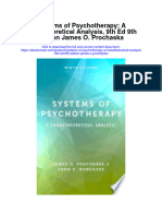 Systems of Psychotherapy A Transtheoretical Analysis 9Th Ed 9Th Edition James O Prochaska Full Chapter
