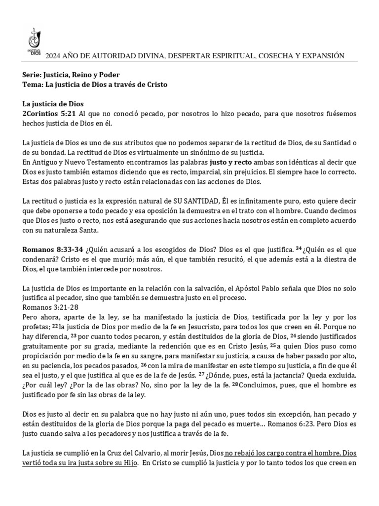Justicia de Dios a través de Cristo | PDF | Pecado | Jesús