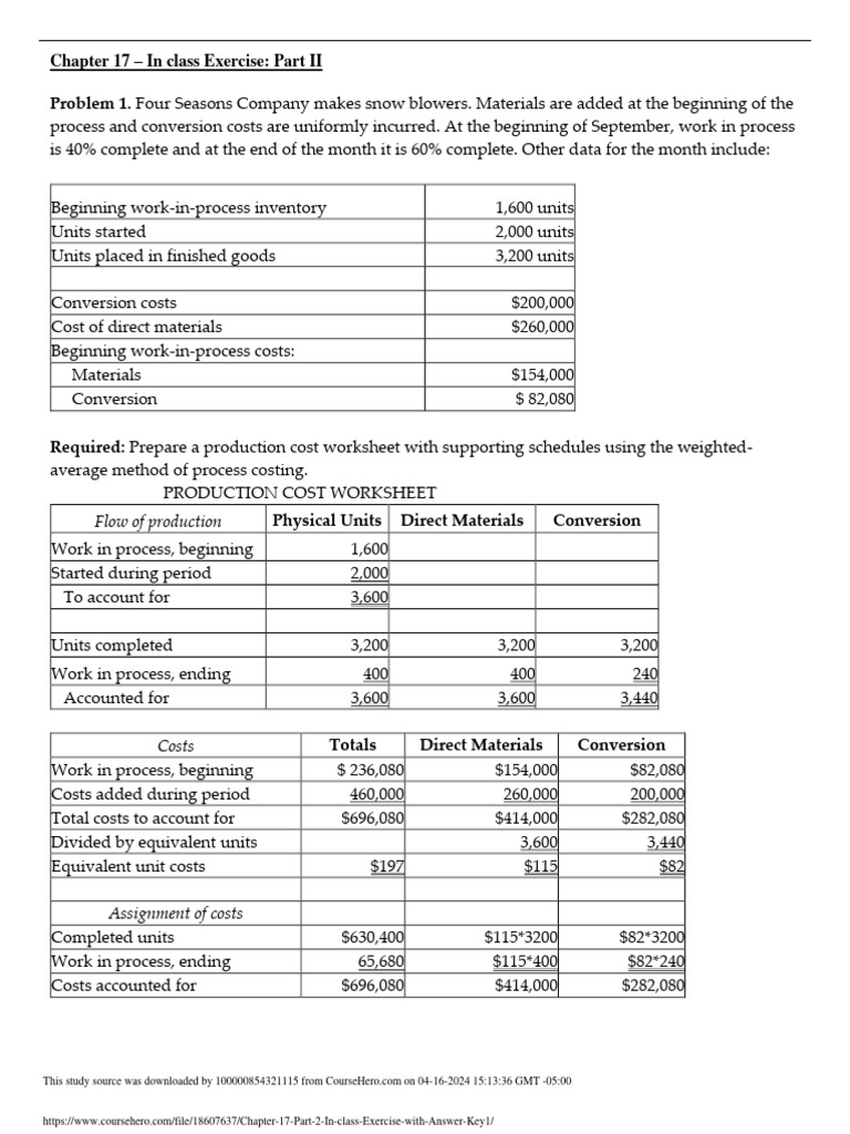 Costing Exercises for Accounting Students | PDF | Inventory | Cost Of ...