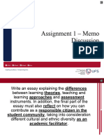 Assignment 1 - Memo Discussion