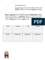 Parts of Speech Worksheet - 32516