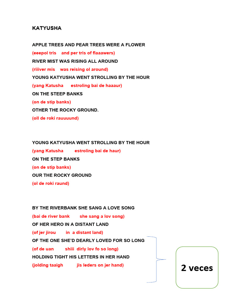 Katyusha Song For Children March 30TH 2024 | PDF | Art
