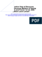Download A Contrastive View Of Discourse Markers Discourse Markers Of Saying In English And French 1St Ed 2020 Edition Laure Lansari full chapter