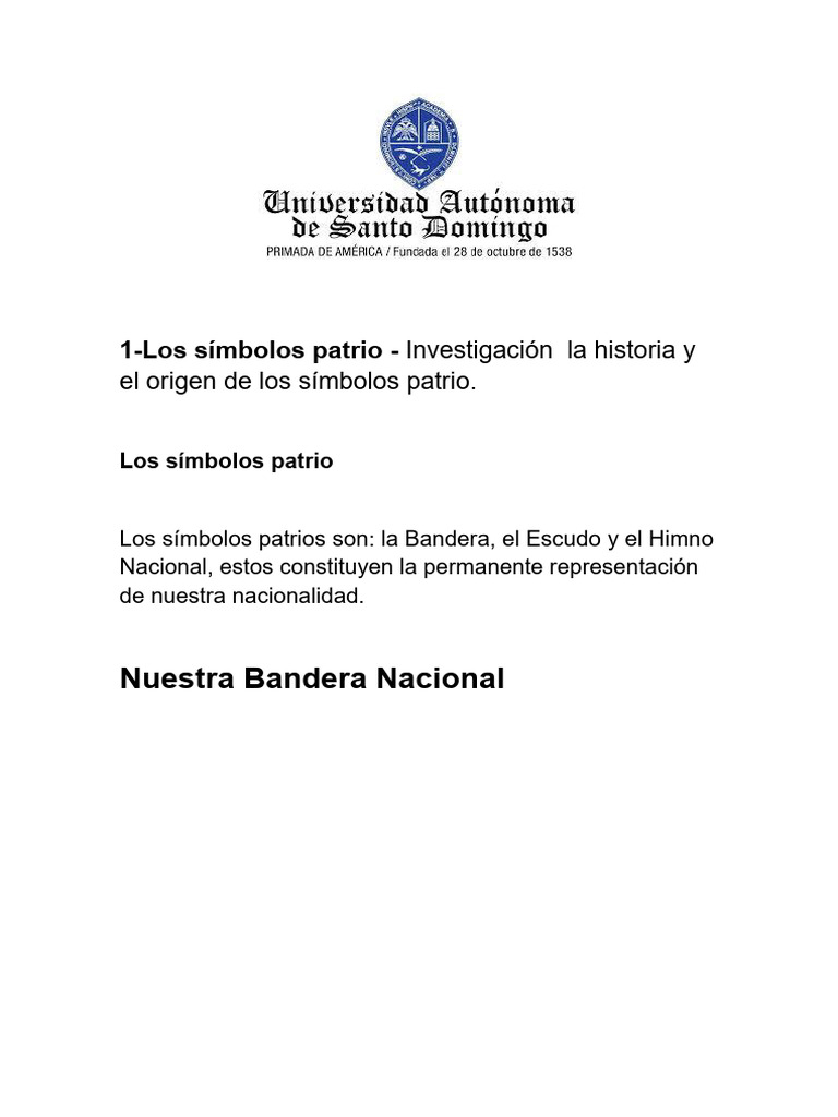 Simbolos Patrios | PDF | República Dominicana