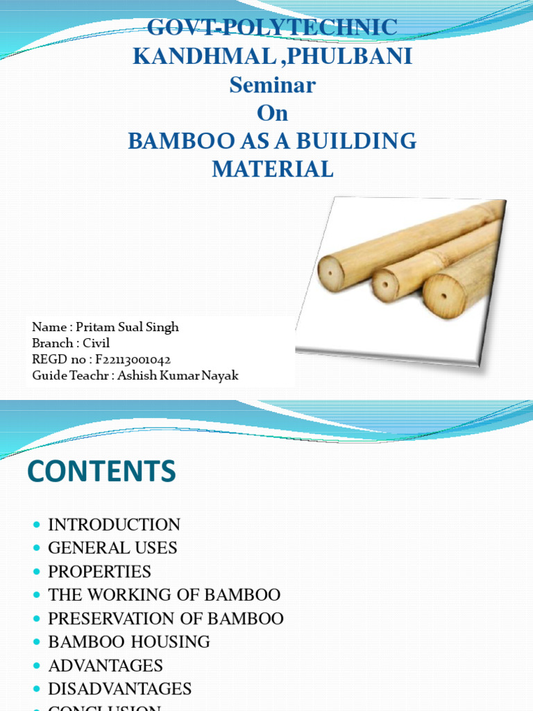 Bamboo as a Sustainable Building Material | PDF | Bamboo | Materials