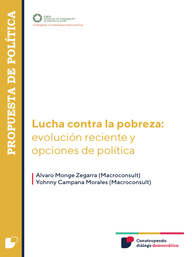 Lucha Contra La Pobreza Evolucion Reciente y Opciones de Politica | PDF ...