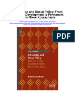 Download Citizenship And Social Policy From Post War Development To Permanent Crisis Nikos Kourachanis full chapter