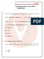 AP EAMCET 2019 Previous Year Question Papers With Solutions - 21st April 2019 Morning Shift