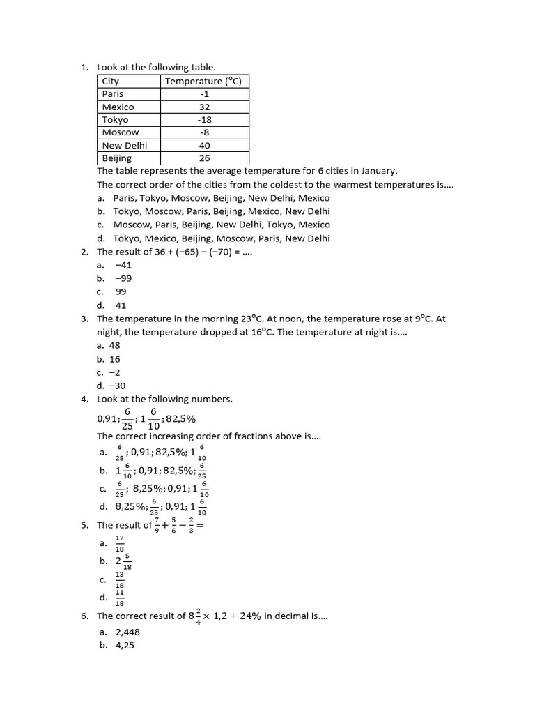 Mathematics Exercise Grade 6 Try Out Pdf Area Geometric Shapes