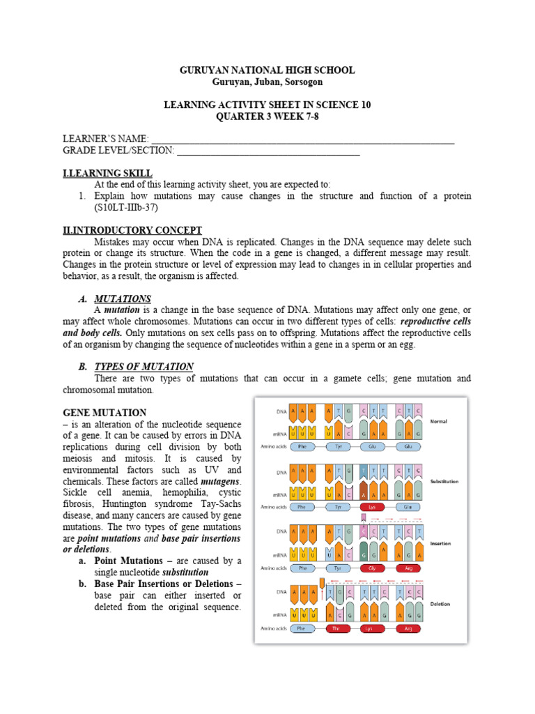 Las Sci10 Mutation | PDF | Mutation | Gene