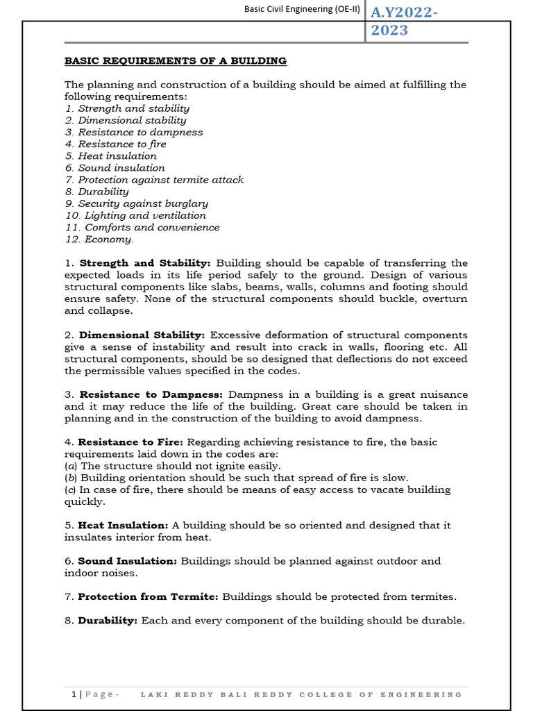 Essential Building Requirements | PDF | Building Insulation ...