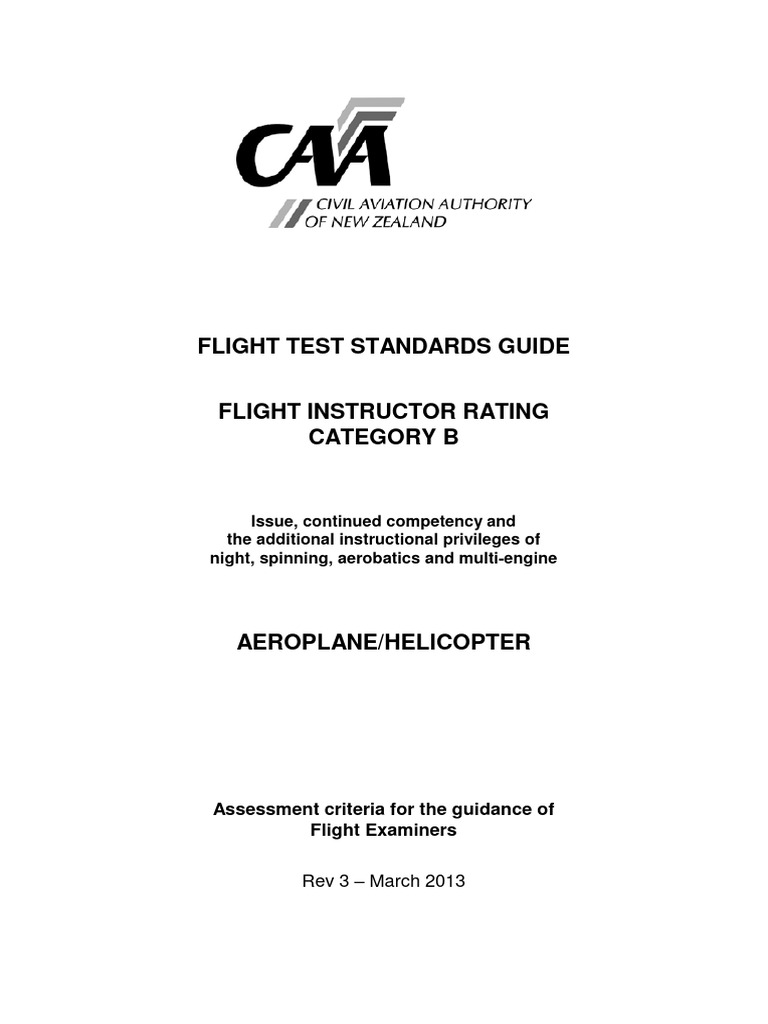 FTSG Flight Instructor Rating Category B Aeroplane Helicopter | PDF ...