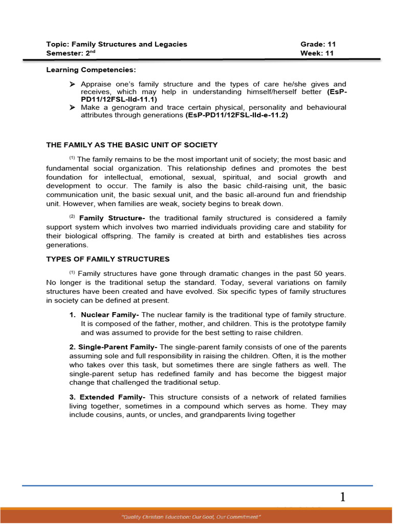 Understanding Family Structures and Legacies | PDF | Family | Parenting