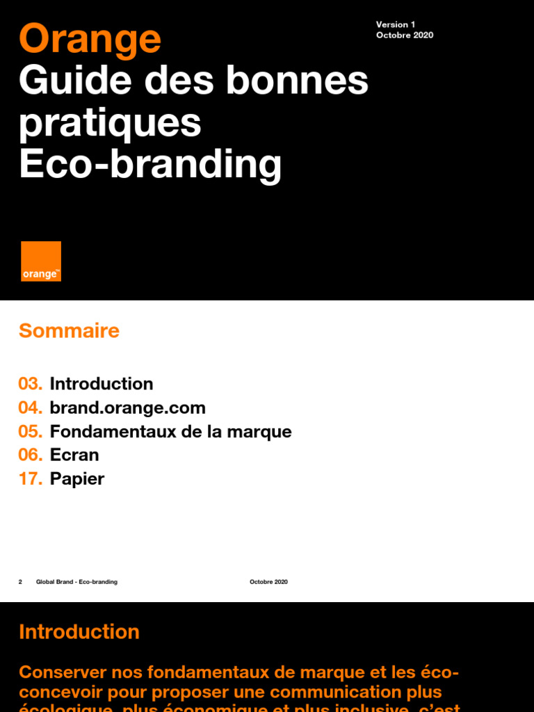 Guide d'Eco-branding pour Orange | PDF | Encre | Papier