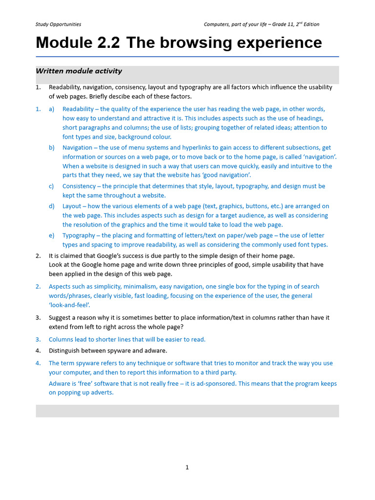Web Usability Factors Explained | PDF | World Wide Web | Internet & Web
