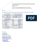 6th Semester Detailed Schedule