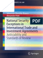 National Security Exceptions in International Trade and Investment Agreements Justiciability and Standards of Review
