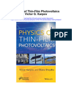 Physics of Thin Film Photovoltaics Victor G Karpov All Chapter