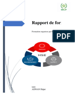 Rapport de formation HSE