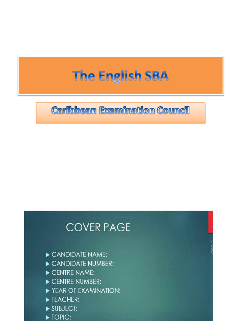 The English SBA CSEC Guidelines PDF