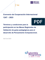 Términos y condiciones para la participación en las Mesas Regionales de Validación de guías pedagógicas para el desarrollo de Pensamiento Computacional