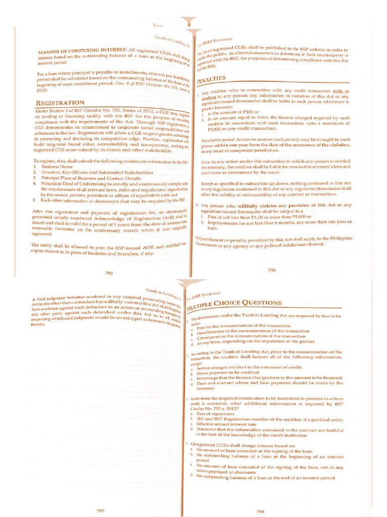 Truth in Lending Act | PDF